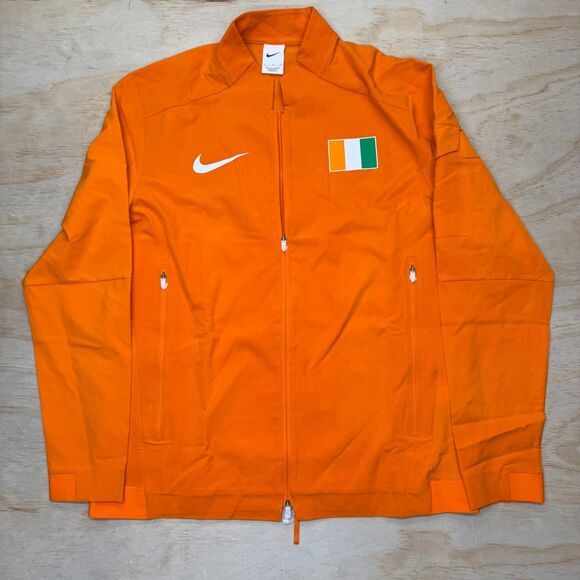 NWOT Nike Pro Elite Cote Divoire Ivory Coast Orange Jacket CI8712-812 Mens LG